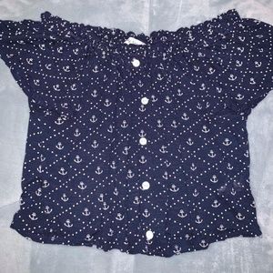 Nautical Off the shoulder Shirt